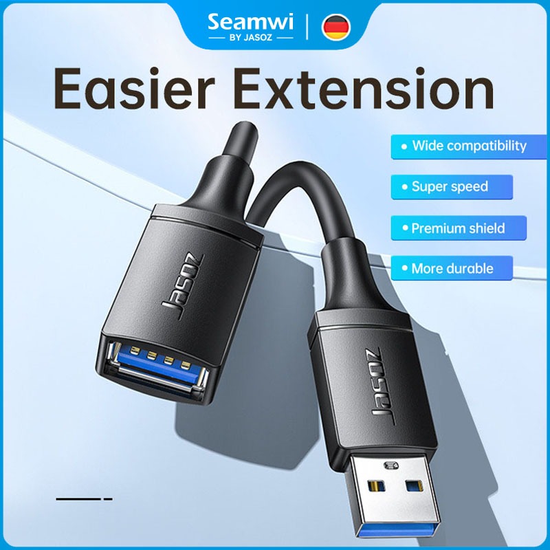 Seamwi USB 3.0 A Male to A Female 2A 5Gbps Cable USB เชื่อมต่อง่าย ส่งสัญญาณไว ความยาวสาย 0.5- 5เมตร