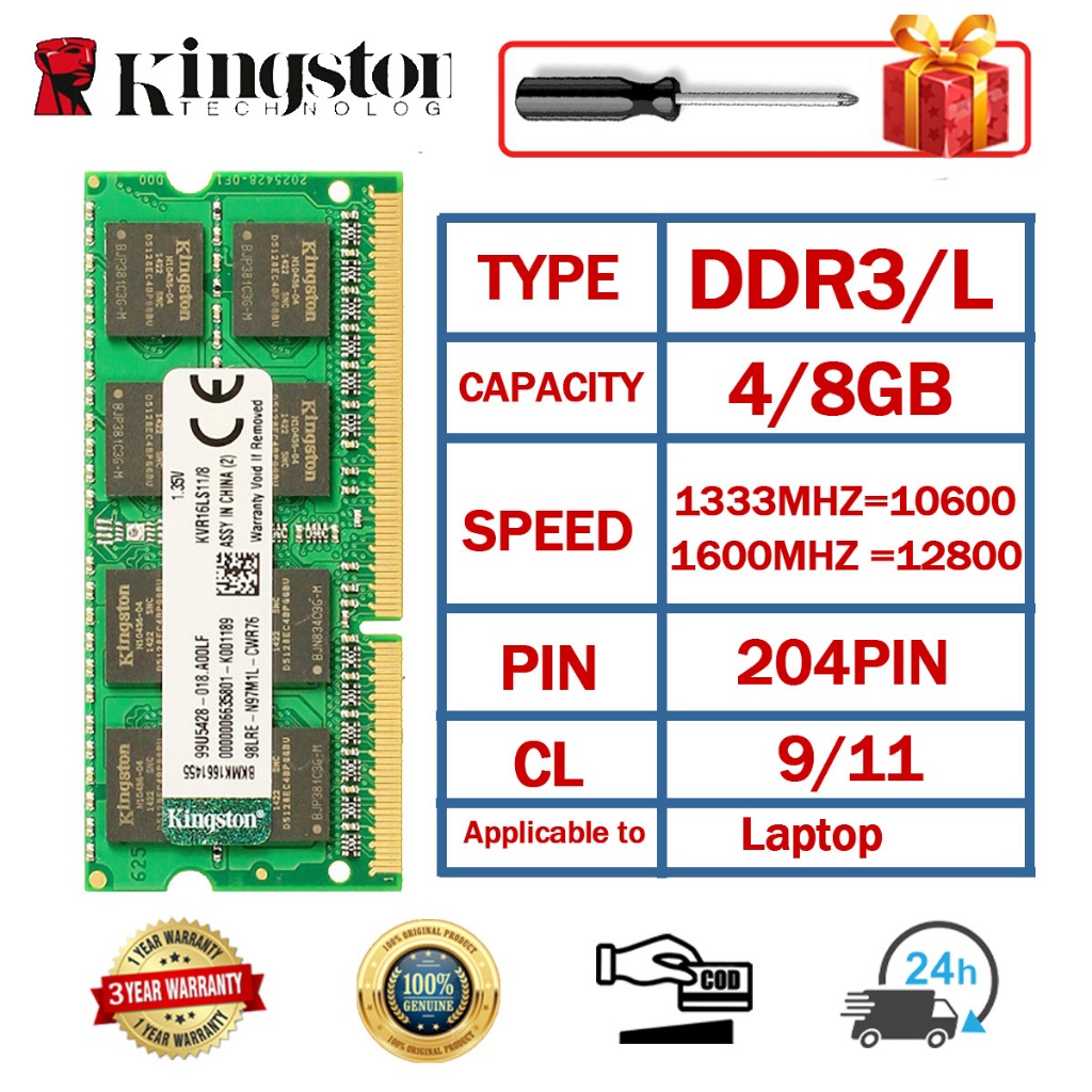 [กรุงเทพฯ sent] Kingston 4GB 8GB DDR3 RAM 1333MHZ 1600MHZ DDR3L Memory ...