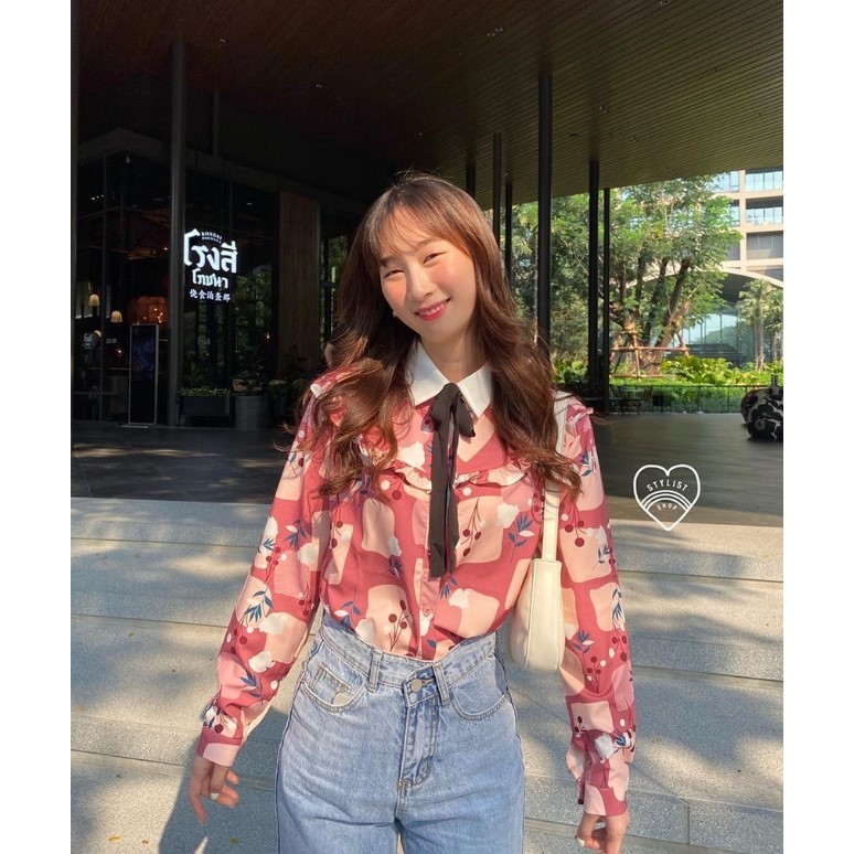 เสื้อเชิ้ตขอปก stylist shop | Shopee Thailand