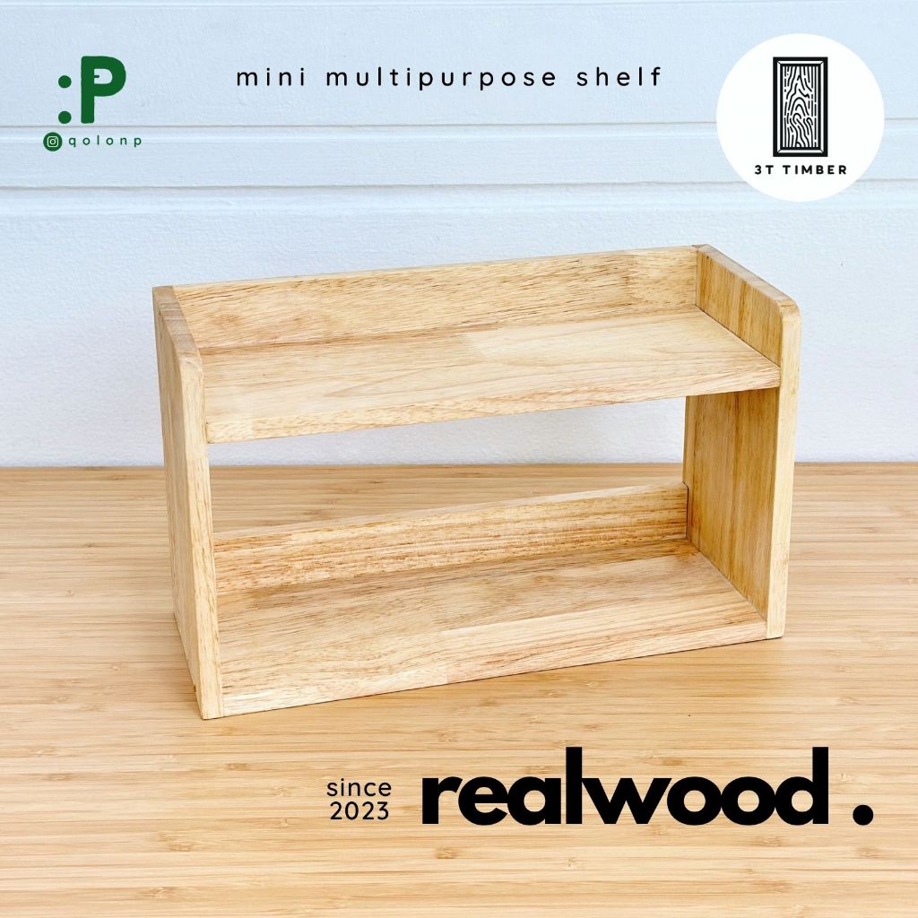 3T TIMBER x QolonP ชั้นวางของไม้ ขนาดเล็ก mini shelf [short] ผลิตจากไม้ ...