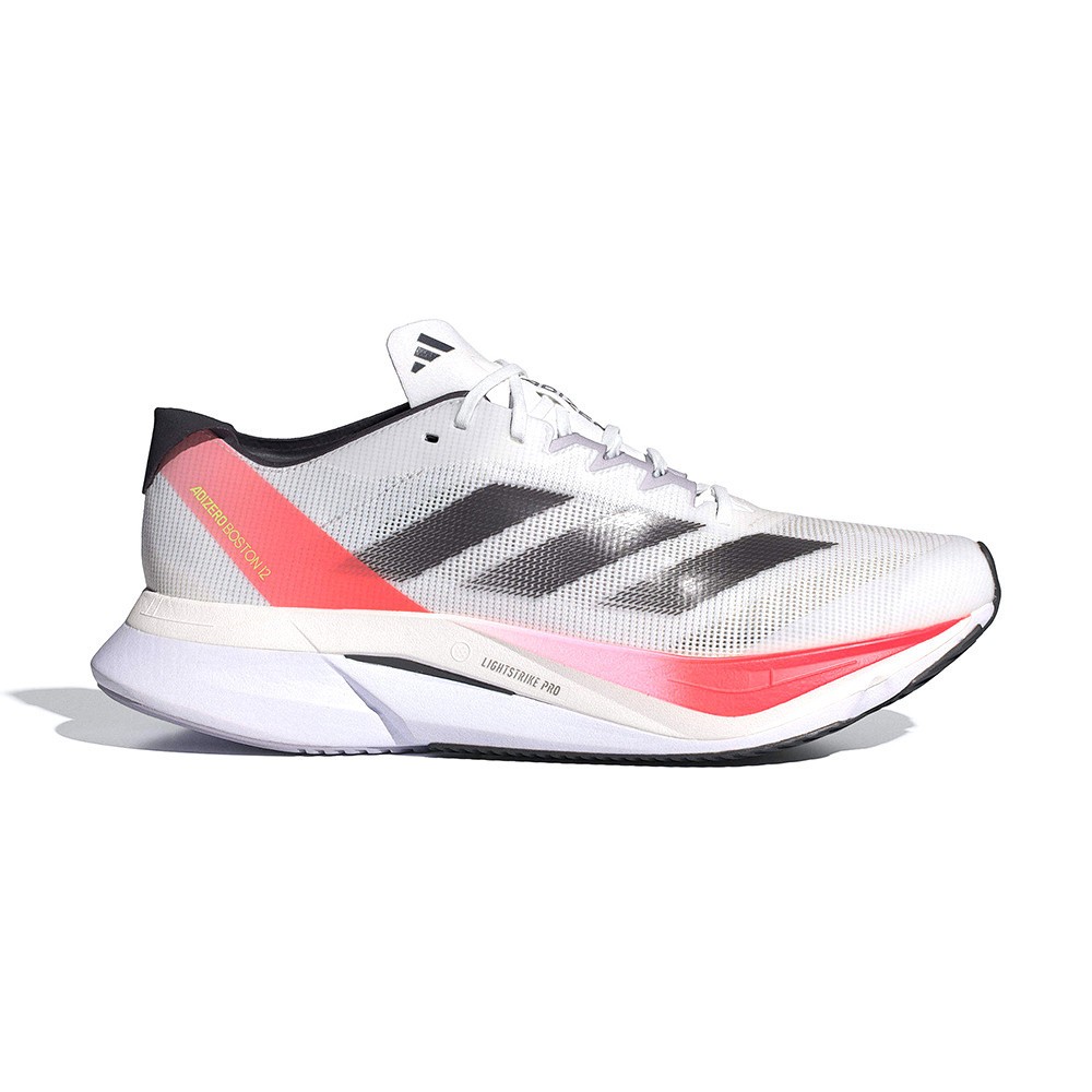 Adidas Adizero Boston 12 รองเท้าผู้ชายสีดำและสีขาวสีแดงกีฬารองเท้าวิ่ง ...