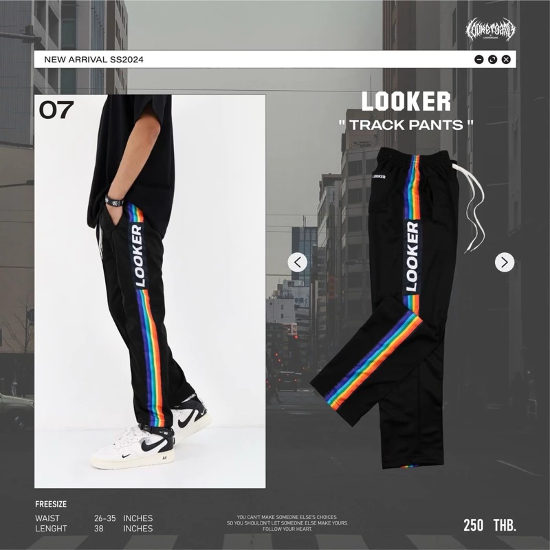LOOKER - กางเกงวอร์มขายาว พิมพ์ลาย https://wayoza.com