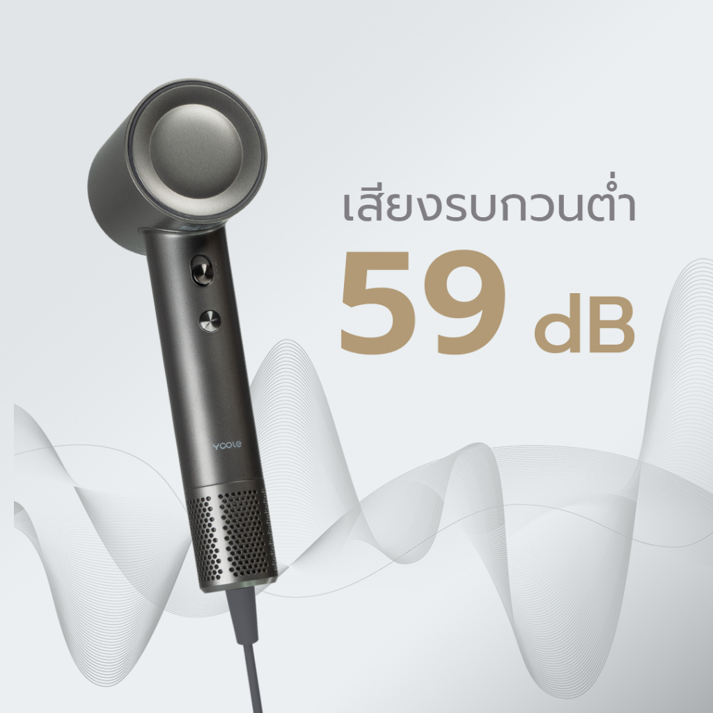 Yoole S High-speed ไดร์เป่าผม Hair Dryer ยูเลอร์ รุ่นเอส ไดร์เป่าผมความเร็วสูง ลดผมชี้ฟู มีไอออนลบ เป่าผมแห้งเร็ว 1600W