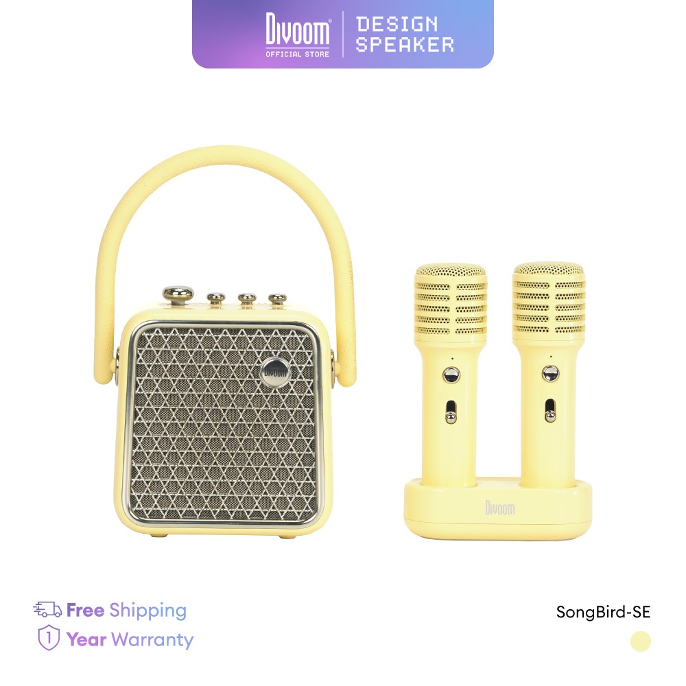 ลำโพงและไมค์พกพา Divoom SongBird-SE - Black / Purple / Yellow | Shopee ...