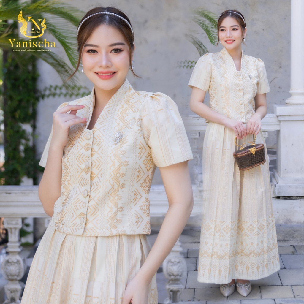 ชุดเซ็ทผ้าฝ้ายไทลื้อ ไซส์ XS-5XL ออกงาน ไปวัด ทำบุญ สวยสง่า ใส่สบาย พร้อมส่ง