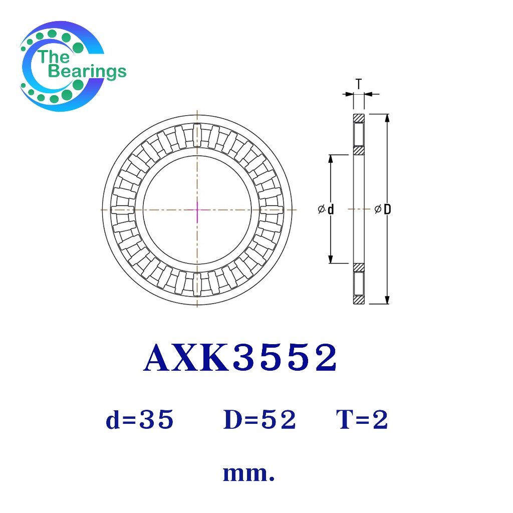 AXK3552 + AS3552 สำหรับเพลา 35 mm. ตลับลูกปืนกันรุน + แผ่นประกบ AKX3552 ...