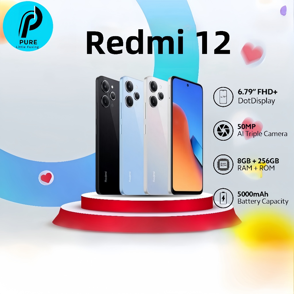 Redmi12RAM8G+ROM256G6.79inches5000mAHจอแสดงผล90HzFHD+ขนาดใหญ่รองรับการ ...