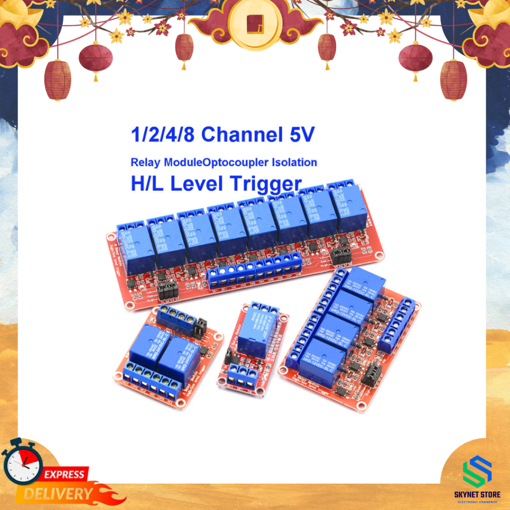 5V 1/2/4/6/8 Channel Relay Board Module With Optocoupler LED – For Arduino, PiC, ARM, AVR