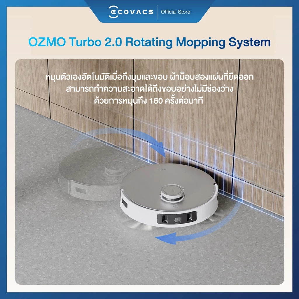 ECOVACS DEEBOT T20 OMNI หุ่นยนต์ดูดฝุ่น ถูพื้น อัจฉริยะ มาพร้อมสถานีชาร์จ All-In-One ฟีเจอร์ครบครัน