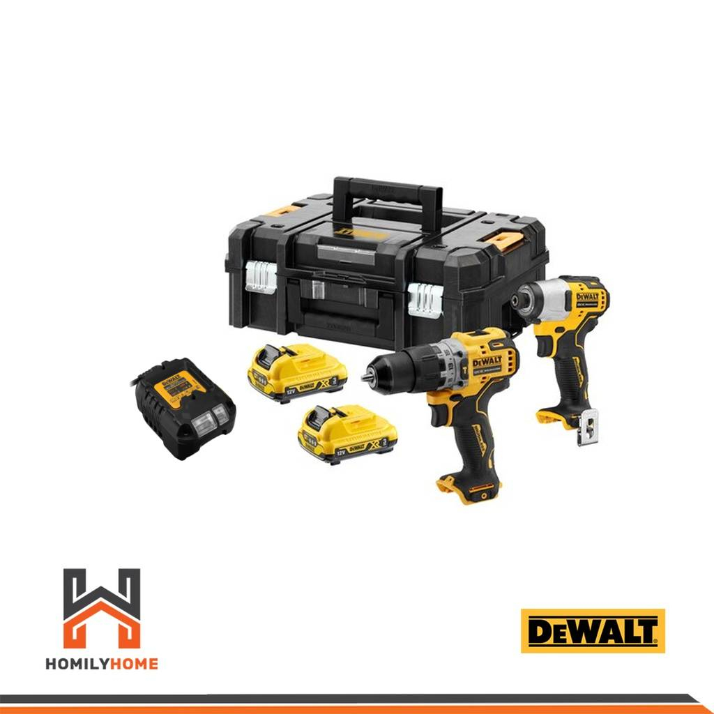 DEWALT ชุดสว่านกระแทก DCD706 + ไขควงกระแทก DCF801 12V ไร้แปรงถ่าน รุ่น ...
