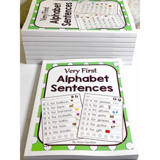 แบบฝึกหัดภาษาอังกฤษ  Very First Alphabet Sentences  สำหรับเด็กเริ่มหัดอ่าน เล่มเขียว