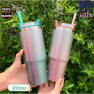 Mahobin แก้วเก็บความเย็น สแตนเลส304 ขนาด30ออน 890ml แถมฟรีหลอด สีเพชร popular DL8729 V3