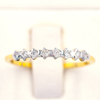 แหวนแถวดาว แหวนเพชร แหวนทองเพชรแท้ ทองแท้ 37.5% (9K) ME030