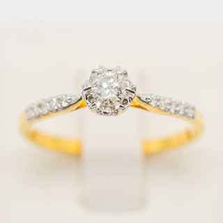 แหวนเพชรชู เม็ดกลาง 20 ตัง แหวนเพชร แหวนทองเพชรแท้ ทองแท้ 37.5% (9K) ME629