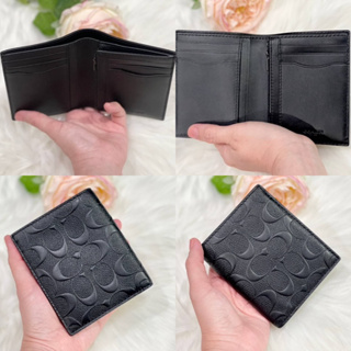 🎀(สด-ผ่อน) กระเป๋าสตางค์ดำนูนบาง F11970 Slim Wallet