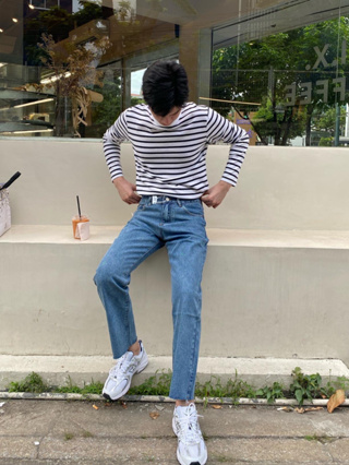 กางเกงยีนส์ผู้ชาย ขาเต่อสไตล์เกาหลี สีเข้ม สีอ่อน รุ่นMaple jeans