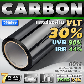 ฟิล์มกรองแสง ฟิล์มกรองแสงรถยนต์ ฟิล์มอาคาร VLT30% ฟิล์มคาร์บอน Nano Carbon Window Film (ราคาต่อเมตร) ส่งไว