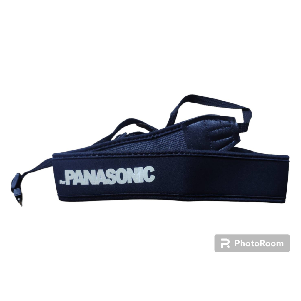 for-panasonic-สายคล้องกล้อง-แบบนิ่ม-neoprene-สายสีดำ-อักษรขาว