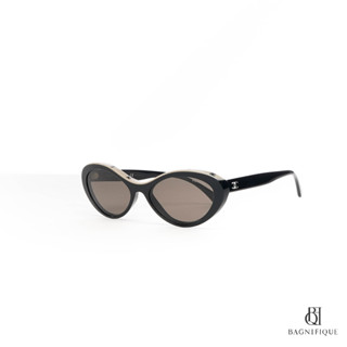 CHANEL SUNGLASSES BLACK WHITE