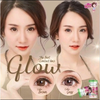 คอนแทคเลนส์ รุ่น Glow/Clover สีเทา/ตาล Gray/Brown ค่าสายตาปกติ (0.00) เปลี่ยนแทนทุกเดือน