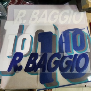 Name Set ชื่อเบอร์ กำมะหยี่ BAGGIO 10 ITALY World Cup 1994  เบอร์ชุดพร้อมรีด มีกาวในตัว ติดเสื้อ อิตาลี Home / Away 1994