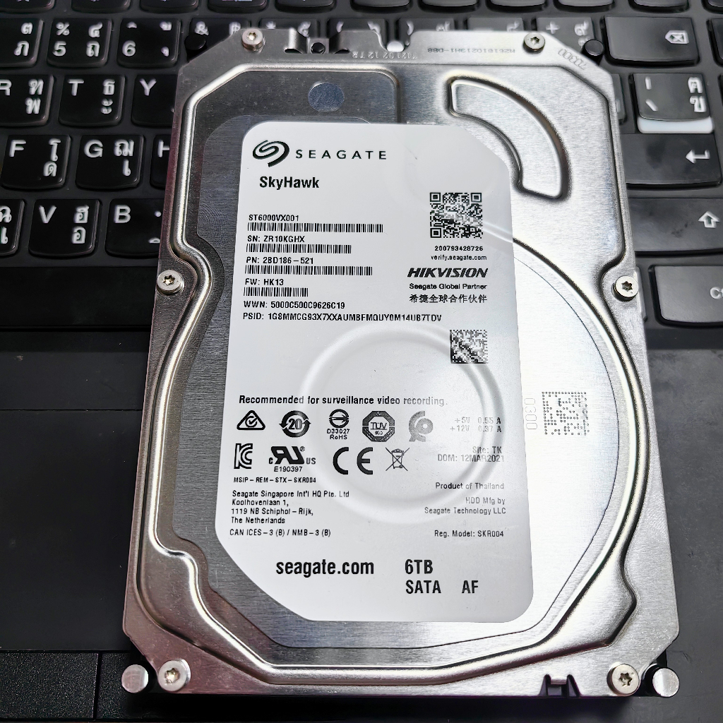6TB HDD SEAGATE SKYHAWK HARDDISK (ฮาร์ดดิสก์) มือสอง ประกันSIS ถึง MAY ...