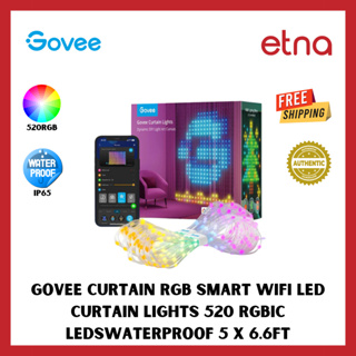 Govee Curtain RGB Smart WiFi LED Curtain Lights 520 RGBIC LEDs Dynamic DIY Lights Outdoor IP65 Waterproof 5 x 6.6ft