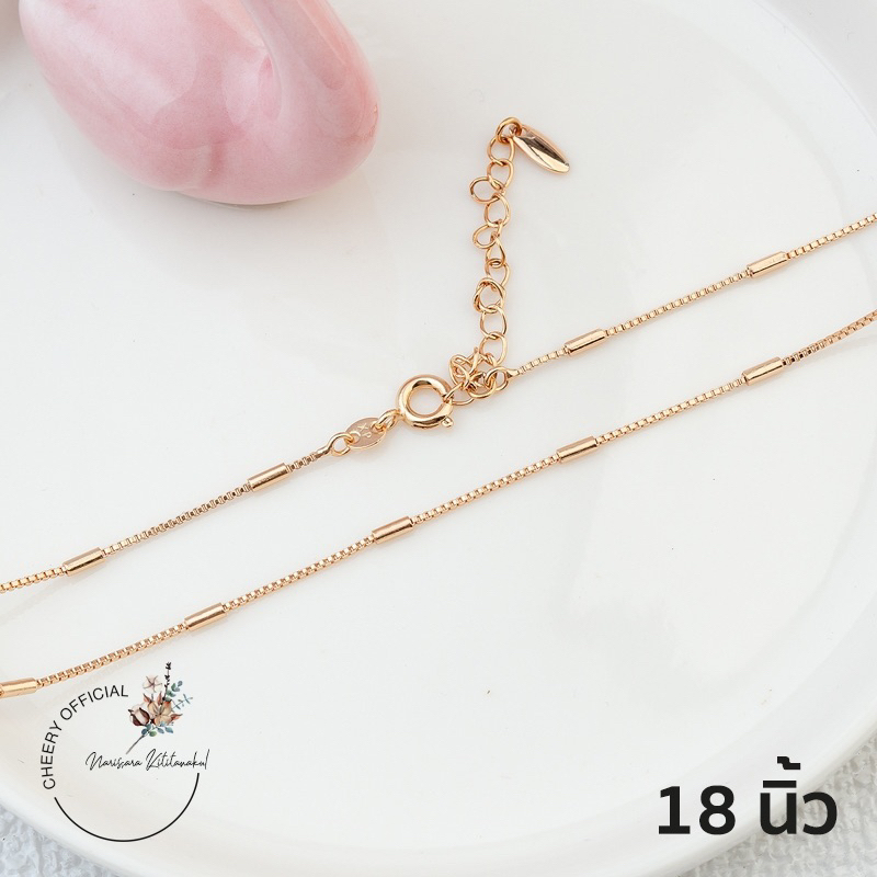 พร้อมส่ง-สร้อยคออิตาลี18k-สร้อยคอสีทอง18k-สร้อยคอเกาหลี-สร้อยคอ-xuping-สีโรสโกลด์-ไม่ลอก-ไม่ดำ-ใส่อาบน้ำได้-ลายเยอะ