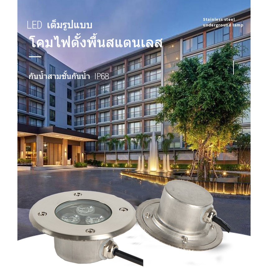 โคมไฟฝังพื้นใต้น้ำ-led-โคมไฟใต้น้ำสแตนเลสแบบฝัง12v24กันน้ำบางเฉียบสำหรับบ่อปลาโคมไฟสปอตไลท์ติดผนังสำหรับสระว่ายน้ำ