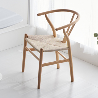 เก้าอี้ Whishbone Chair / W-Bone armchair เก้าอี้ไม้ ที่นั่งถักด้วยเชือก Dining Chair