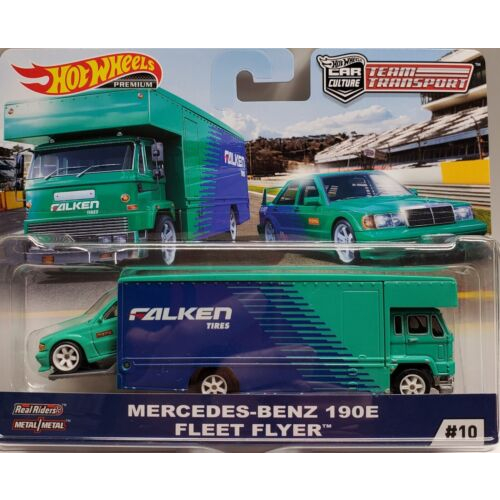 Hot Wheels Team Transport 1/64 Mercedes 190E + Fleet Flyer N°10 Rouge