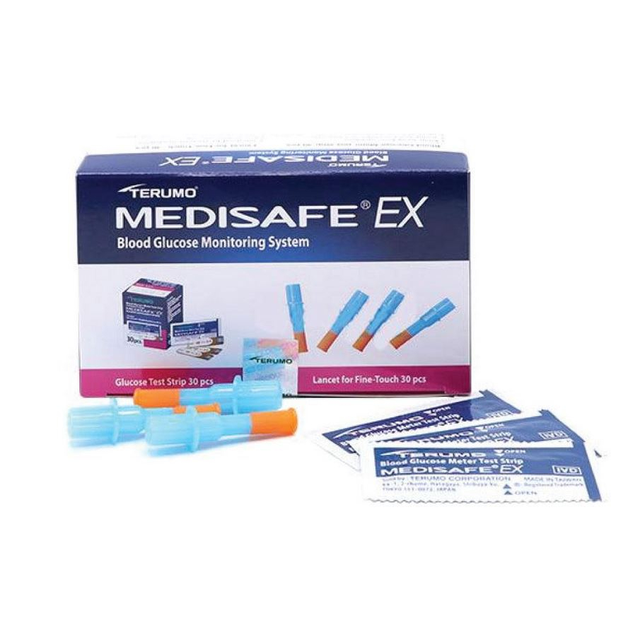 terumo-medisafe-ex-medisafe-fit-smile-แผ่นตรวจน้ำตาล-พร้อมเข็มเจาะ-อย่างละ-30-ชิ้น