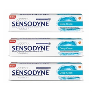 ((ชุด 3 หลอด)) เซ็นโซดายน์ ยาสีฟัน ดีฟคลีน 100 กรัม Sensodyne Deep Clean 100g ผลิต03/02/2019 หมด03/02/2021