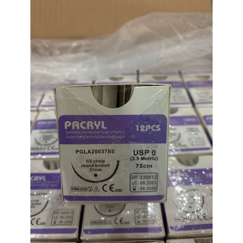 Suture ไหมเย็บแผล PACRYL Polyglactin 910 Vicryl 12pcs/box ติดเข็ม ละลาย ...