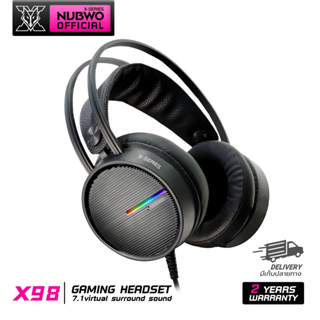 Nubwo X98 หูฟังเกมมิ่ง 7.1 Virtual Sound ลำโพงขนาดใหญ่ 50mm 0ไฟ LED สวยงาม เชื่อมต่อ USB 2.0 รับประกัน 2 ปี
