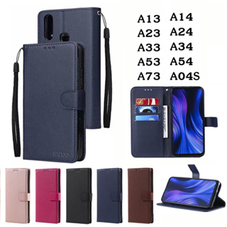 เคสฝาพับ แถมสาย ล็อคได้ สำหรับ SAMSUNG A05 A05S A04 A14 5G/A54 5G/A34 5G/A24 5G/A23/A33 5G/S22 S23 ULtra เคสฝาพับหนัง