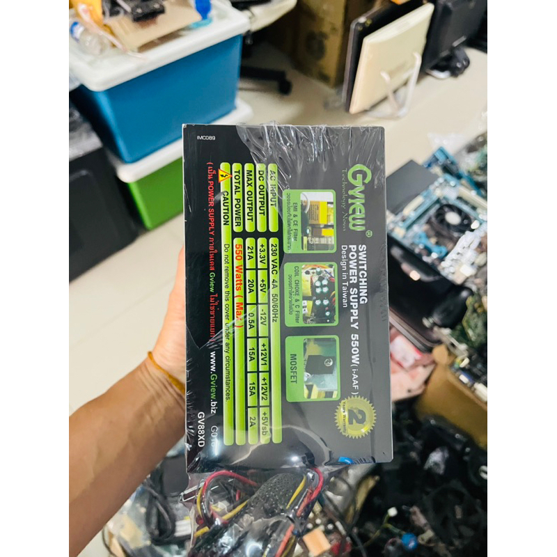 Power Supply Gview 550Wมือสองสำหรับคอมพิวเตอร์ใช้งานปรกติ สภาพดี