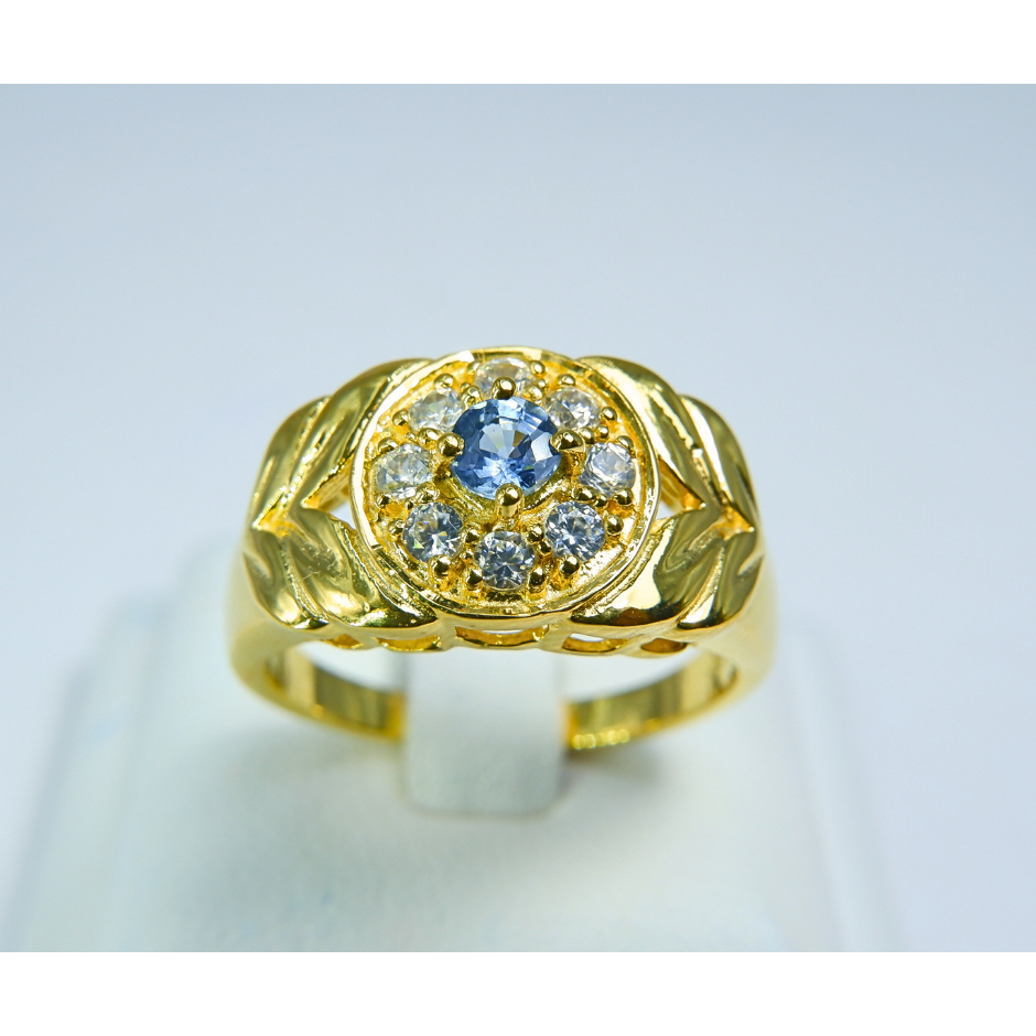 BJ jewelry แหวนเงินแท้ 925 ฝังพลอยไพลิน กาณจนบุรี (Kanchanaburi