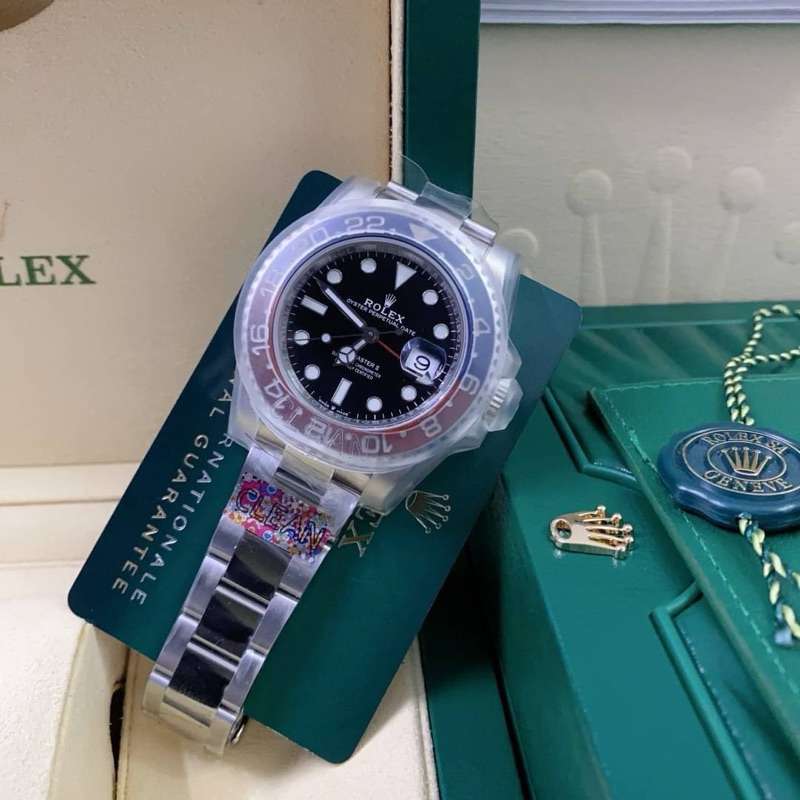 นาฬิกา-rolex-gmt-swiss-โรงงาน-clean-factory-cal-3186-สลับแท้