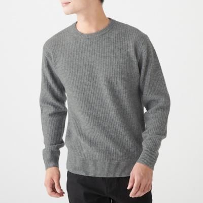 เสื้อไหมพรมผุ้ชาย-เสื้อไหมพรมคอกลม-muji-yak-blend-wool-knitting-crew-neck-sweater-13984987394