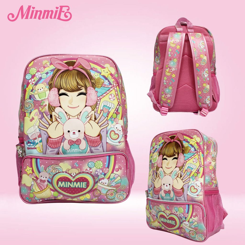 Minmie กระเป๋าเป้เด็กผู้หญิง 12-16 นิ้ว 4 สี ลายเจ้าหญิง เด็กประถม ...