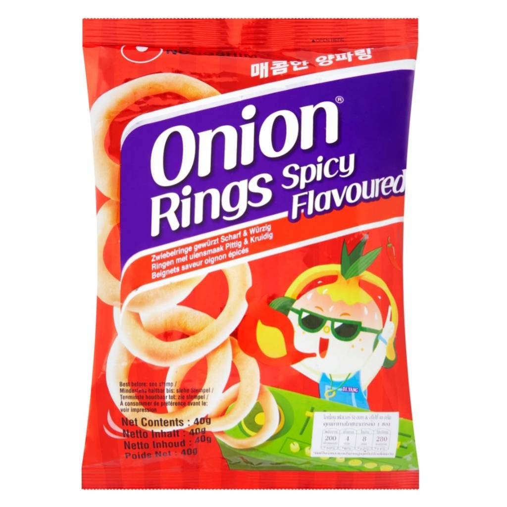 ขนมเกาหลี onion flavored rings 50g Hot & Spicy Onion 40g 농심 양파링โอเนี่ยน ...