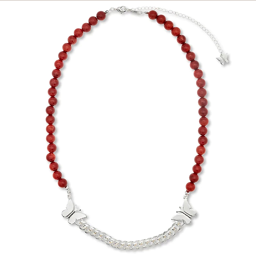 STUGAZI RED COLAR SILKY SILVER BUTTERFLY Shopee Thailand