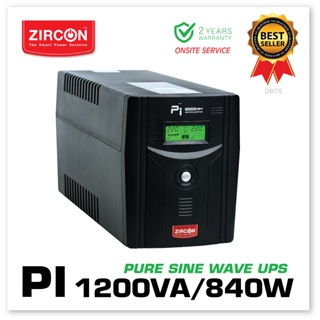 PI 1200VA/840W UPS-ZIRCON PSU80+/สำหรับคอมประกอบ/ประกัน 2 ปี Pure Sine Wave 100%(ออกใบกำกับภาษีทักแชท)