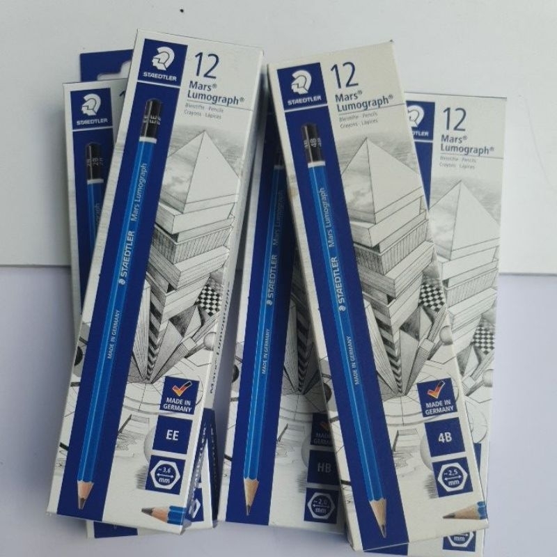 ดินสอแรเงาee-staedtler-12-แท่ง-กล่อง-ee-6b-5b-4b-3b-2b-b-hb-h-2h-และ-4h