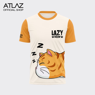 [กดติดตาม ลด7บ.] พร้อมส่ง เสื้อวิ่งพิมพ์ลายแมวเหมียวขี้เซา LazyMeow