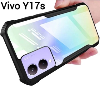 Vivo V29E 5G/Y17s/V29 5G/Y27 5G/Y27 4G/Y36เคสกันกระแทกขอบสีหลังใสY02T/Y02A/V27 5G/V27Pro 5G/Y02/V25 5G/Y35/Y02S/V25Pro
