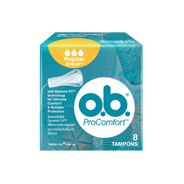 ob-regular-ผ้าอนามัยแบบสอด-โอ-บี-โปรคอมฟอร์ท-8ชิ้น-กล่อง
