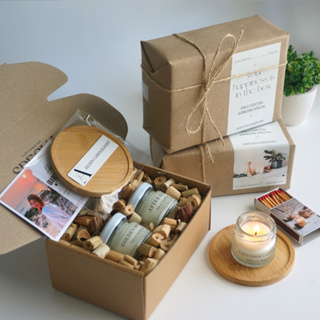 [Mini Gift Set Scented Candle ]  ชุดของขวัญเทียนหอมไขถั่วเหลือง รับฟรี! การ์ดอวยพรใส่ภาพได้ ของขวัญวันพิเศษ ต่างๆ