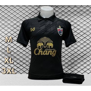 ชุดฟุตบอลคอปกผู้ชายลายทีมชาติไทยใหม่ เสื้อ+กางเกง